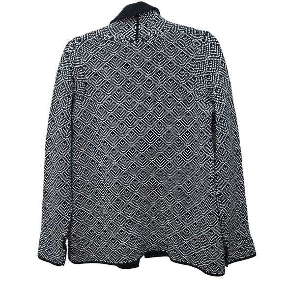 Bianca G Cardigan Sweater Womens Small Black Wool Made in Italy Minimalist Boho - Picture 2 of 5